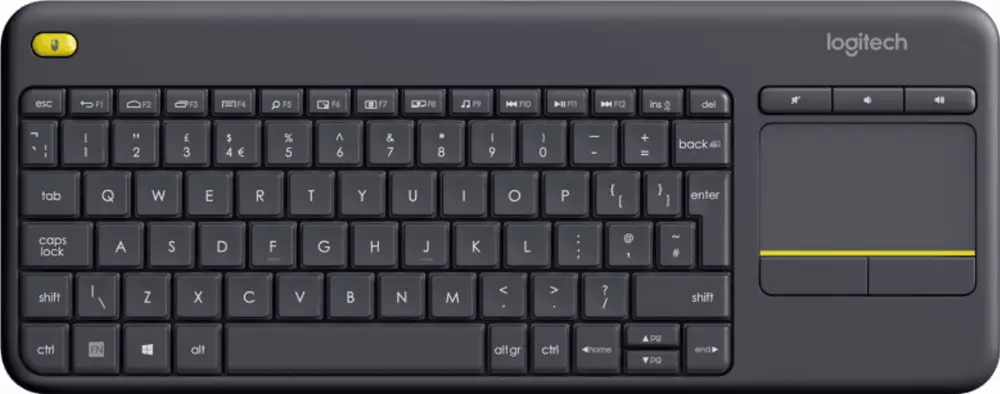 Клавиатура с тъчпад Logitech Wireless Touch K400 Plus Black - 920-007145