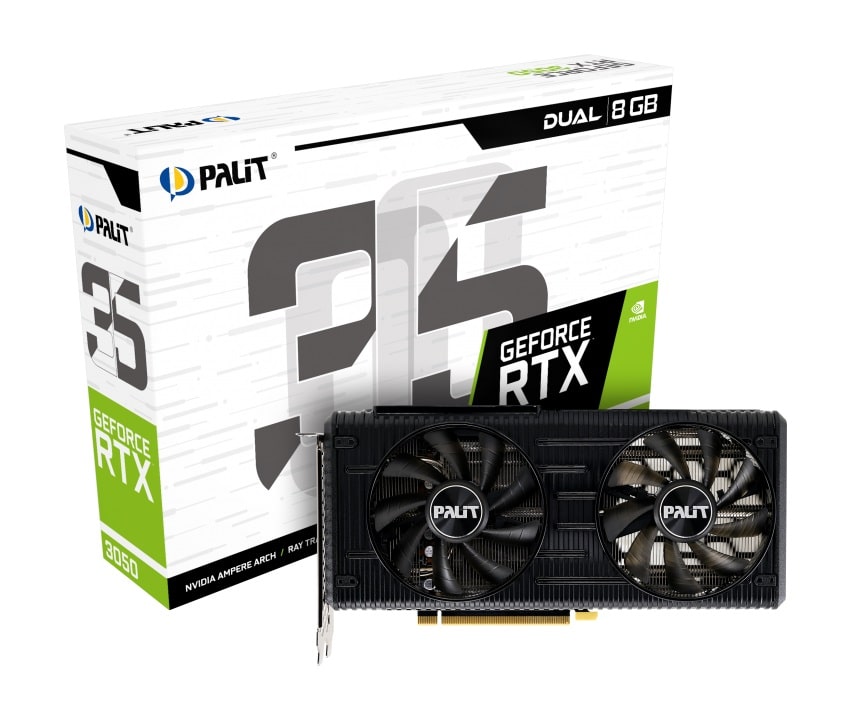 Видео карта Palit GeForce RTX 3050 DUAL 8GB - NE63050019P1-190AD