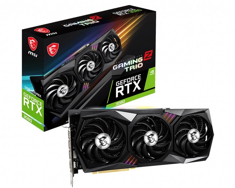 Видео карта MSI GeForce RTX 3080 GAMING Z TRIO 12G LHR - 912-V389-410
