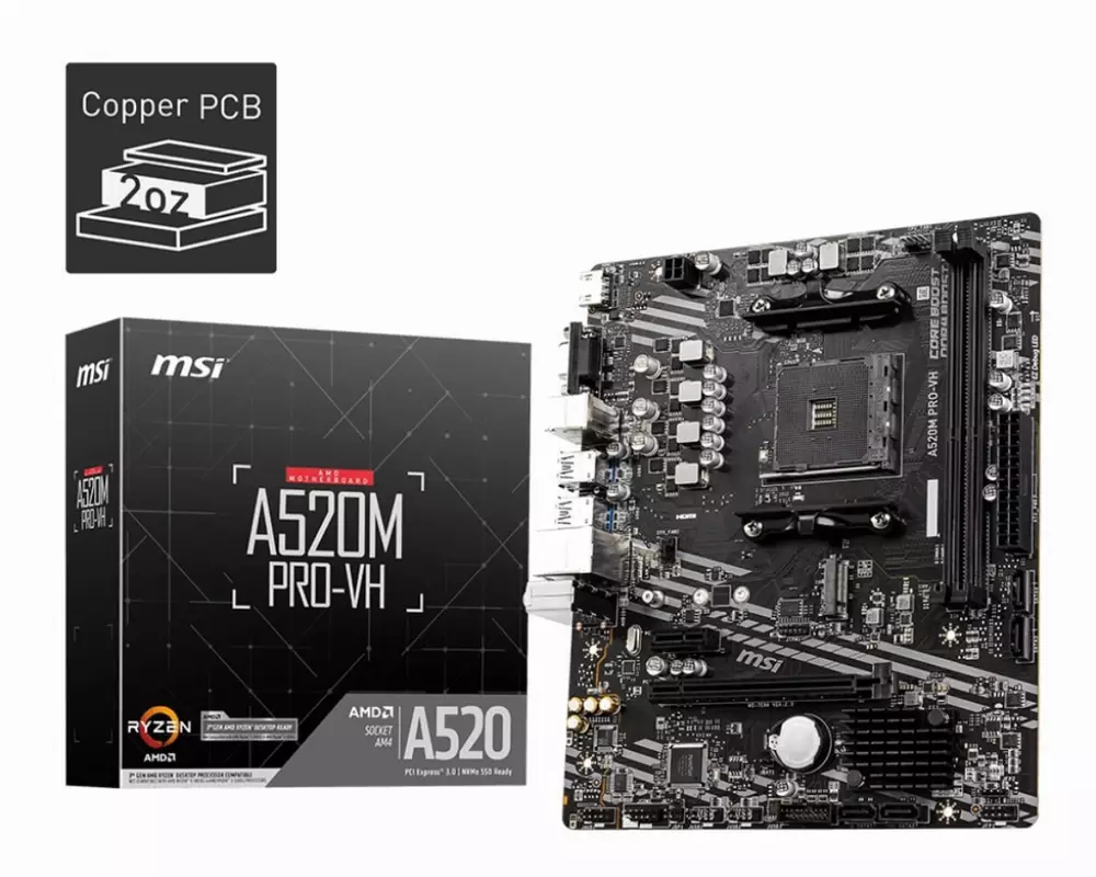 Дънна платка MSI A520M PRO-VH AM4