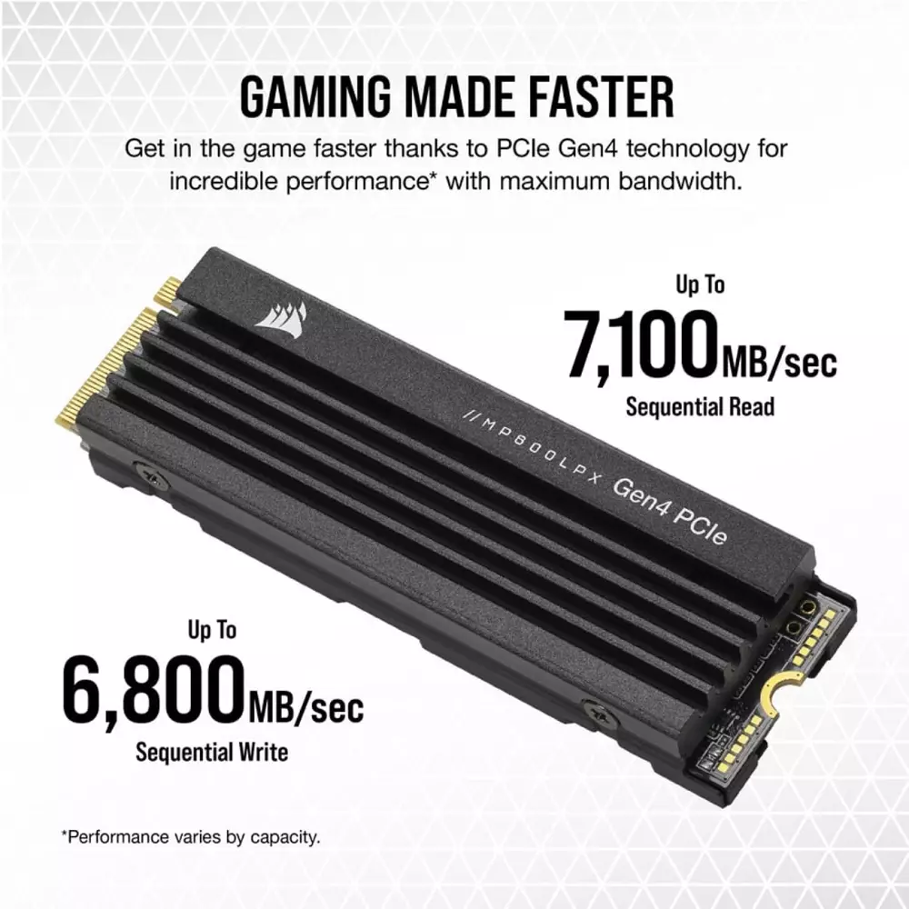 Диск SSD Corsair MP600 PRO LPX 2TB M.2 2280 PCIe Gen4 x4 NVMe PS5 - CSSD-F2000GBMP600PLP