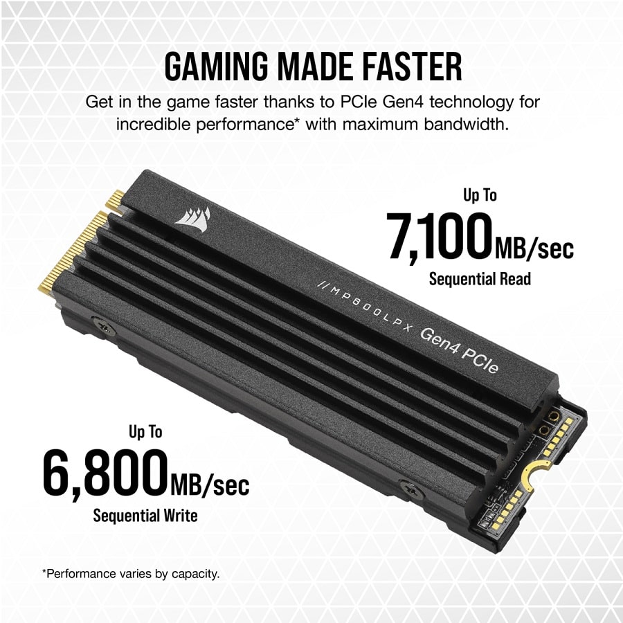 Диск SSD Corsair MP600 PRO LPX 2TB M.2 2280 PCIe Gen4 x4 NVMe PS5 - CSSD-F2000GBMP600PLP