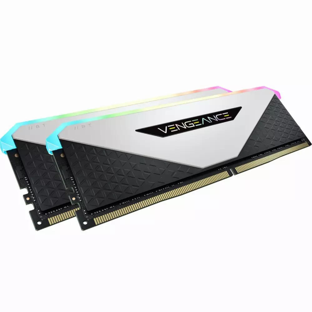 Памет Corsair Vengeance RGB RT 16GB (2 x 8GB) DDR4 DRAM 3200MHz C16 White -  CMN16GX4M2Z3200C16W