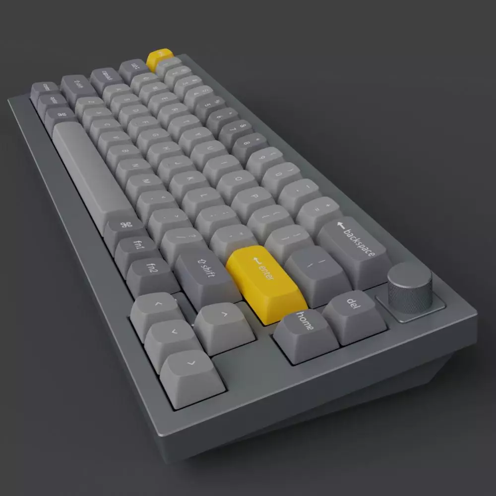 Геймърска механична клавиатура Keychron Q2 Silver Grey Knob QMK 65% Gateron G Pro Red Switch RGB LED PBT