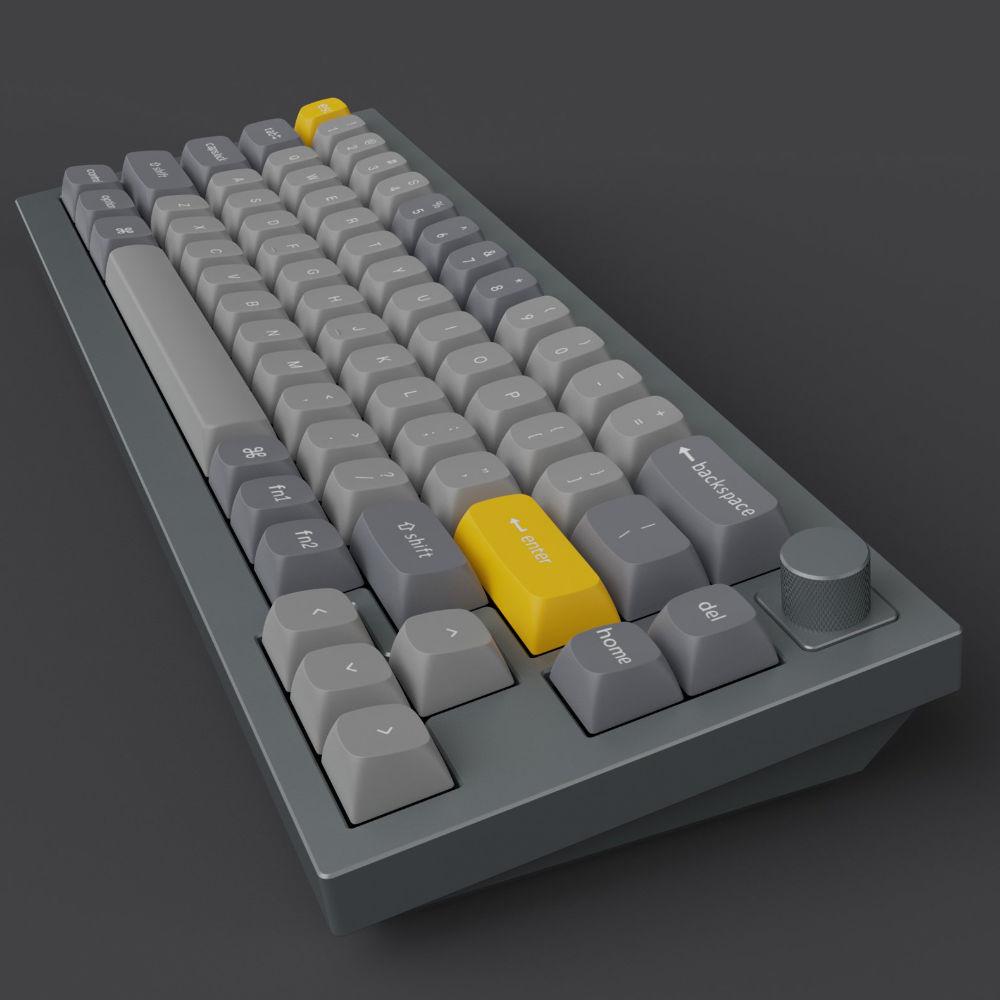 Gaming μηχανικό πληκτρολόγιο Keychron Q2 Silver Grey Knob QMK 65% Gateron G Pro Red Switch RGB LED PBT