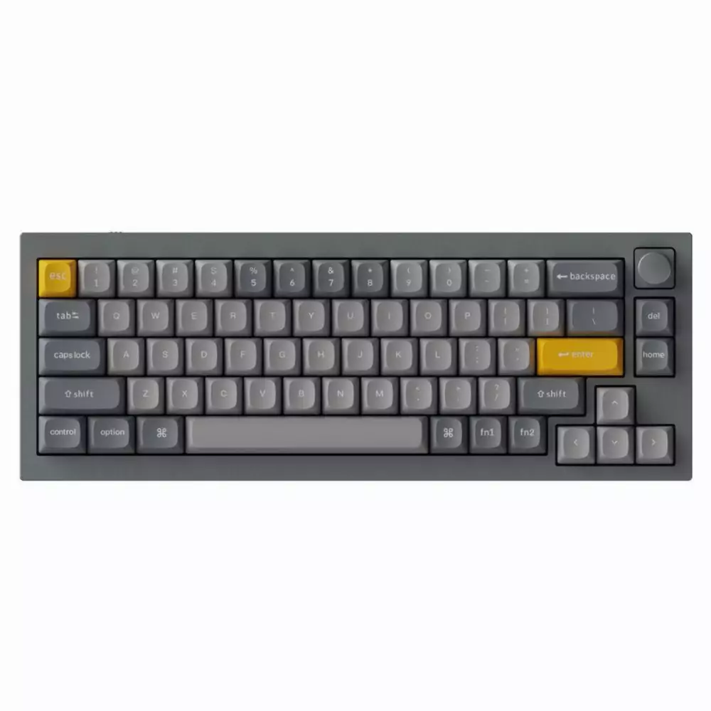 Геймърска механична клавиатура Keychron Q2 Silver Grey Knob QMK 65% Gateron G Pro Blue Switch RGB LED PBT