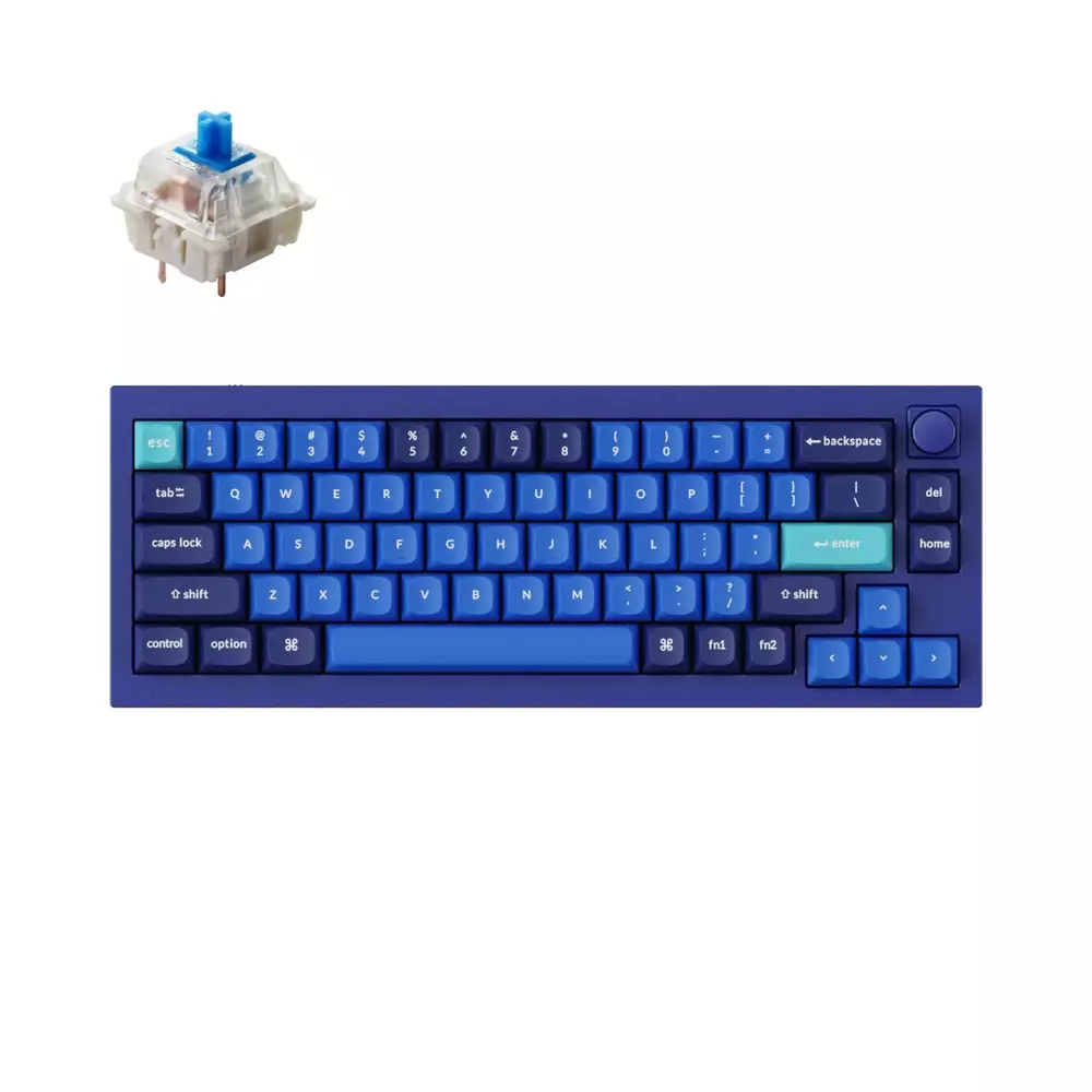 Геймърска механична клавиатура Keychron Q2 Navy Blue Knob QMK 65% Gateron G Pro Blue Switch RGB LED PBT