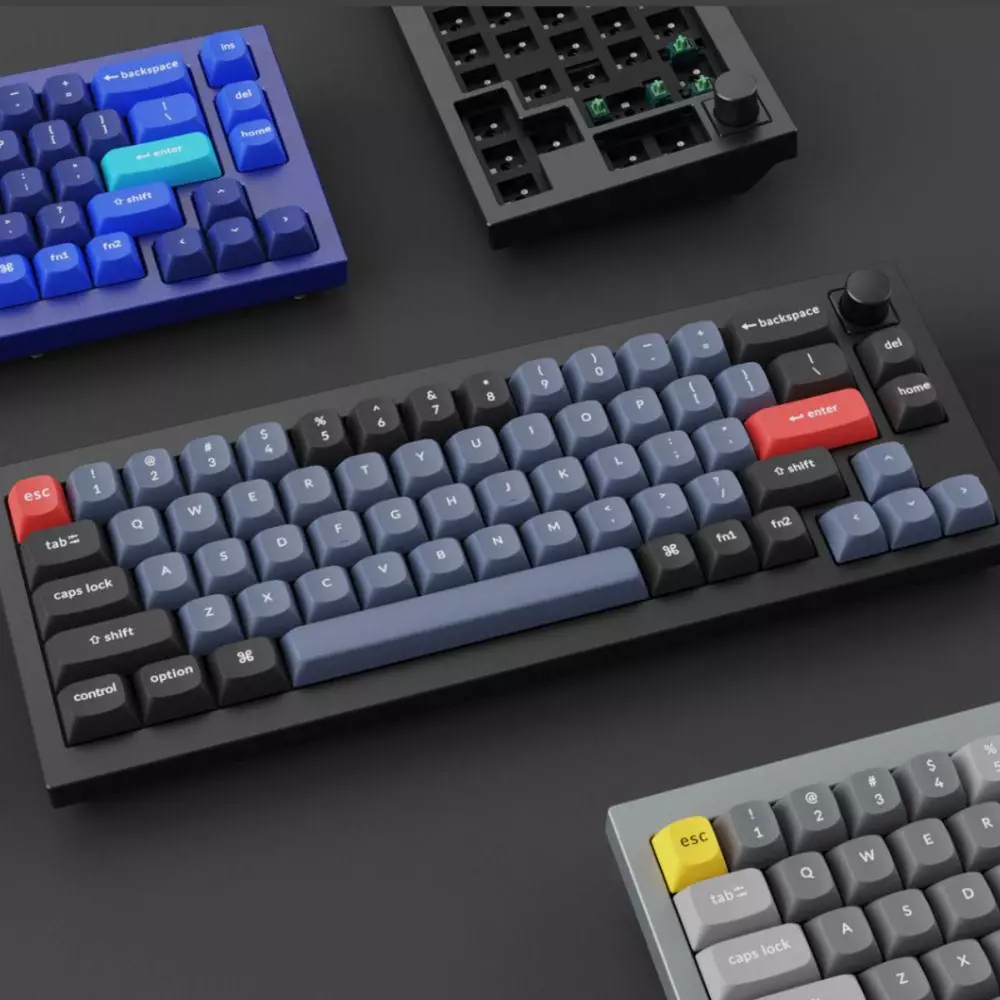 Геймърска механична клавиатура Keychron Q2 Navy Blue Knob QMK 65% Gateron G Pro Blue Switch RGB LED PBT
