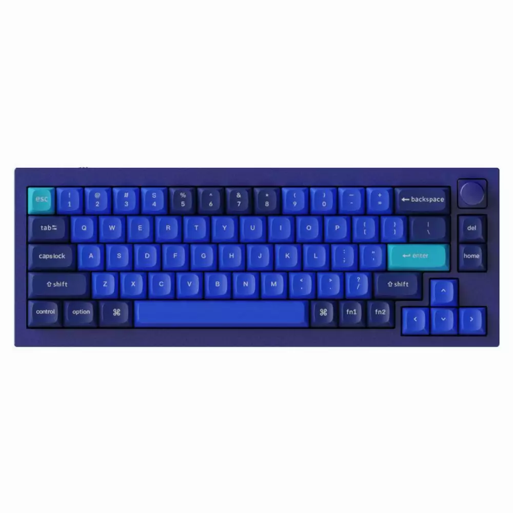Геймърска механична клавиатура Keychron Q2 Navy Blue Knob QMK 65% Gateron G Pro Blue Switch RGB LED PBT