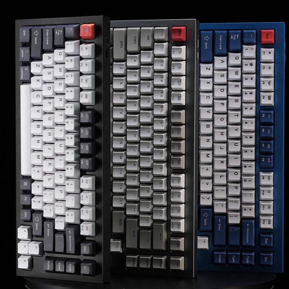 Gaming μηχανικό πληκτρολόγιο Keychron Q1 Silver Grey QMK 75% Gateron Phantom Brown Switch RGB LED ABS