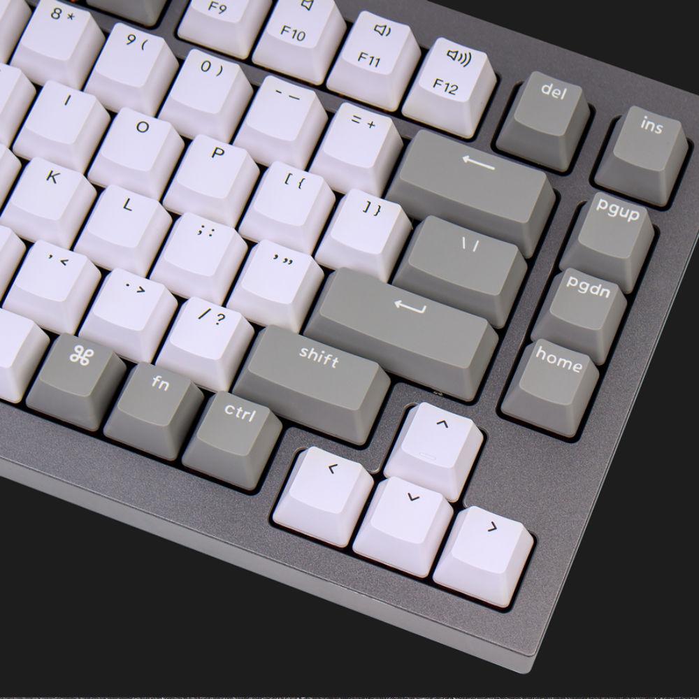 Gaming μηχανικό πληκτρολόγιο Keychron Q1 Silver Grey QMK 75% Gateron Phantom Brown Switch RGB LED ABS