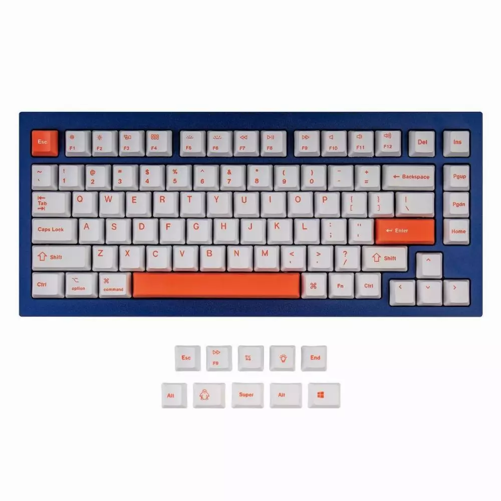 Капачки за механична клавиатура Keychron Orange 92-Keycap Set PBT Dye-Sub US Layout