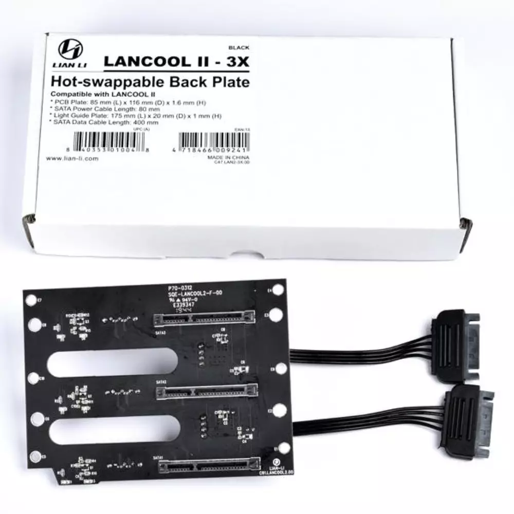 Планка Lian Li Lancool II-3X SATA Hot-Swap Backplate, Черен