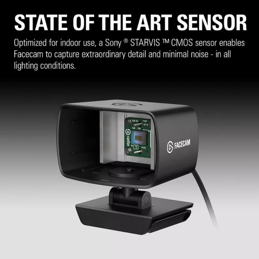 Уеб камера Elgato Facecam 1080p 60fps Webcam Sony STARVIS CMOS USB-C - 10WAA9901