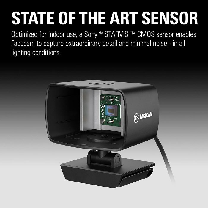 Уеб камера Elgato Facecam 1080p 60fps Webcam Sony STARVIS CMOS USB-C - 10WAA9901
