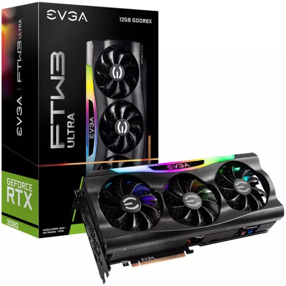 Видео карта EVGA GeForce RTX 3080 12GB FTW3 ULTRA GAMING 12GB GDDR6X - 12G-P5-4877-KL