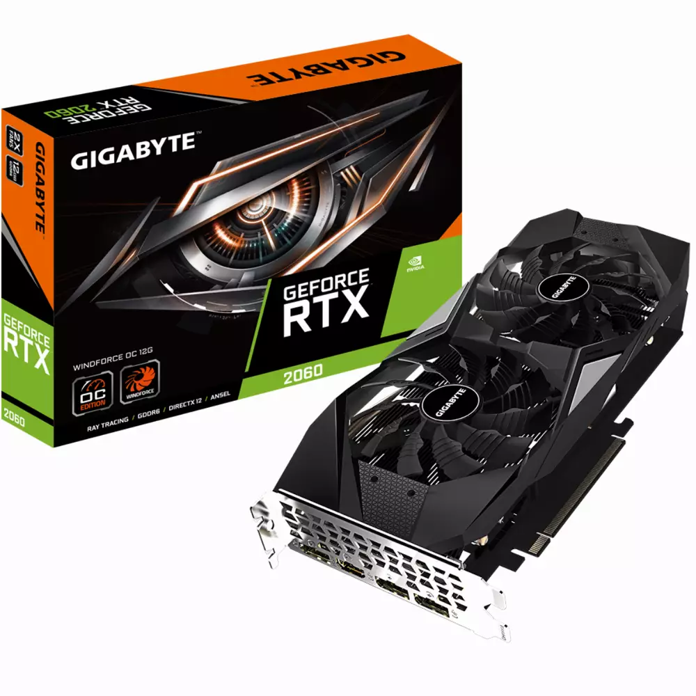 Видео карта Gigabyte GeForce RTX 2060 WINDFORCE OC 12GB