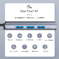 Orico хъб USB3.0/2.0 HUB 4 port - Type-C input - AH-13-GY