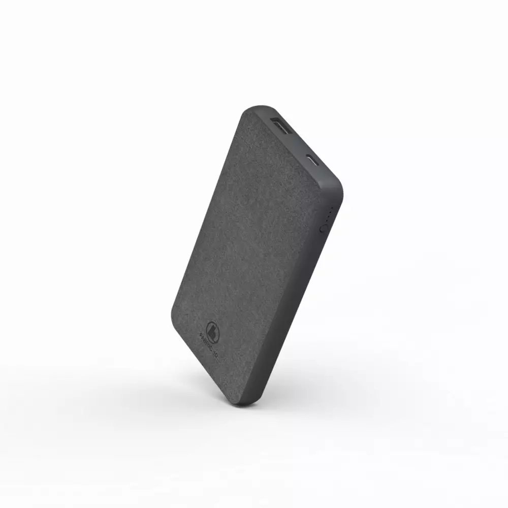 Външна батерия HAMA Fabric 10, 10000 mAh, LiPolym, Сив