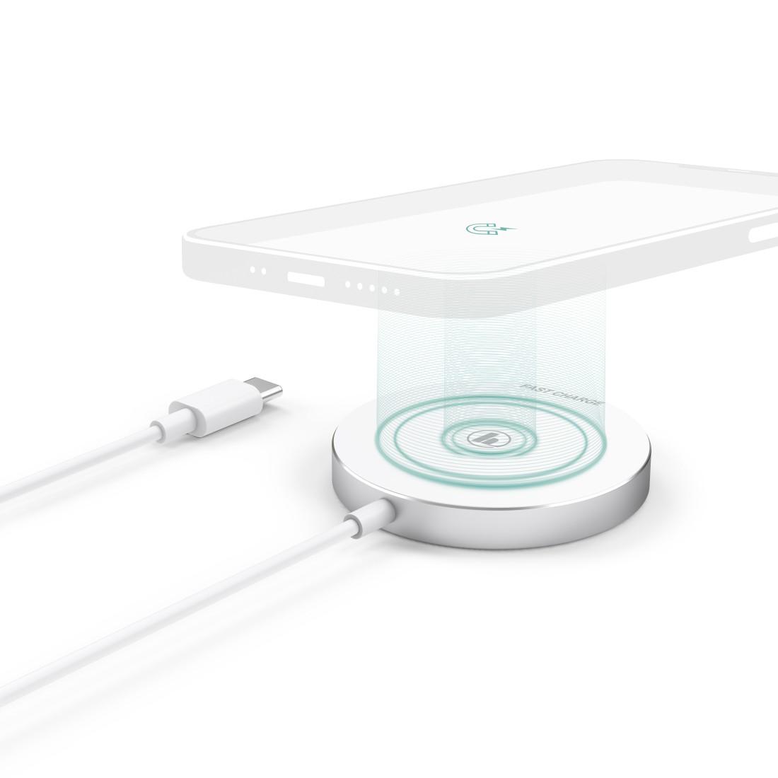 HAMA MagCharge FC15 Wireless Charger, 15W, Magnetic, White