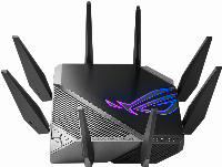 Геймърски Безжичен Рутер ASUS ROG Rapture GT-AXE11000, Tri-band WiFi 6E (802.11ax), MU-MIMO, IPv6, OFDMA, AiMesh, AiProtection Pro, 4804Mbps(11000Mbps Boost)