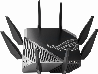 Геймърски Безжичен Рутер ASUS ROG Rapture GT-AXE11000, Tri-band WiFi 6E (802.11ax), MU-MIMO, IPv6, OFDMA, AiMesh, AiProtection Pro, 4804Mbps(11000Mbps Boost)