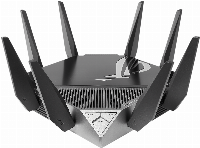 Геймърски Безжичен Рутер ASUS ROG Rapture GT-AXE11000, Tri-band WiFi 6E (802.11ax), MU-MIMO, IPv6, OFDMA, AiMesh, AiProtection Pro, 4804Mbps(11000Mbps Boost)