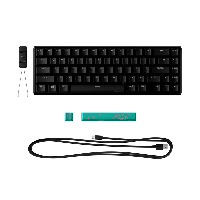 Геймърскa механична клавиатура HyperX Alloy Origins 65, HyperX червени суичове, Черен