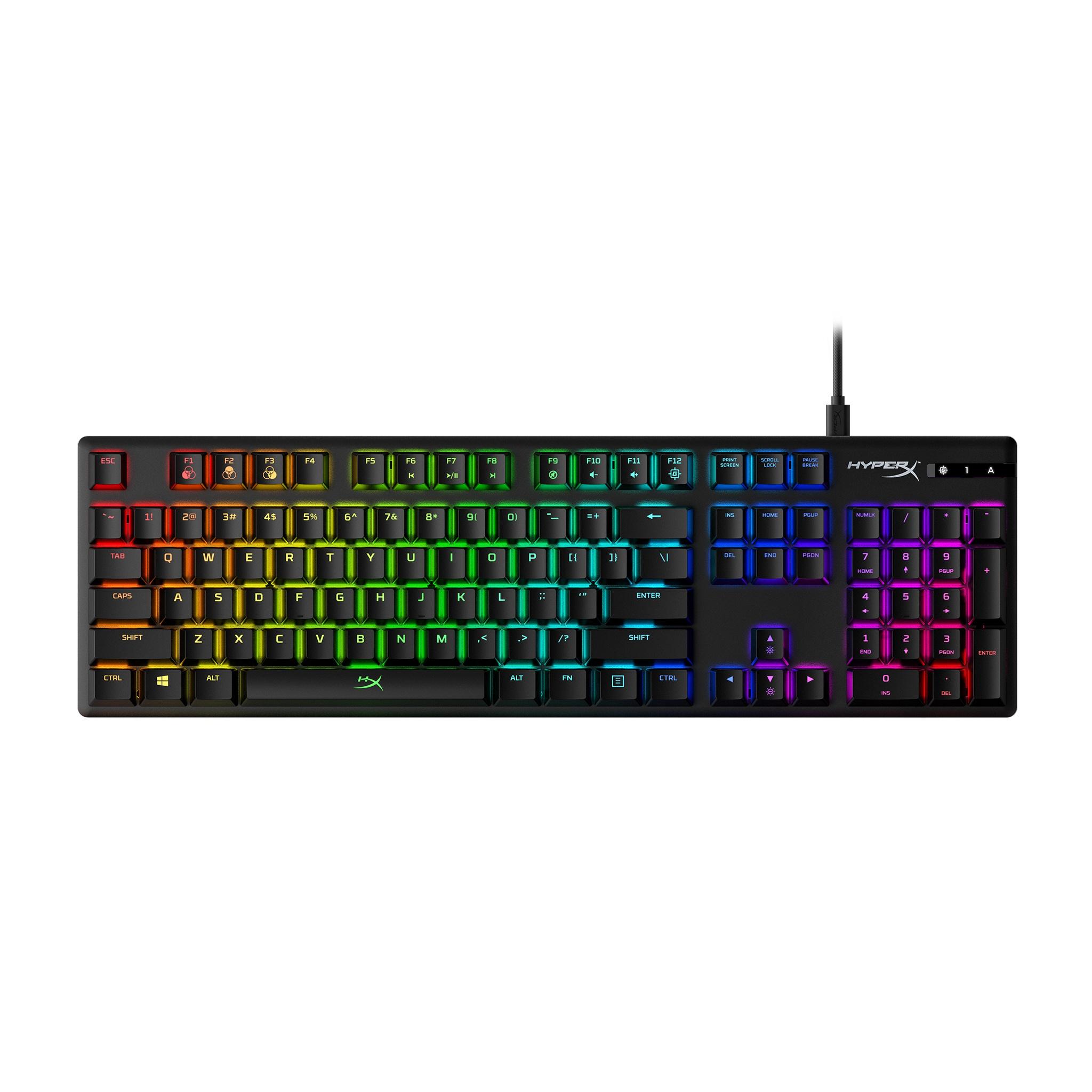 Gaming μηχανικό πληκτρολόγιο HyperX Alloy Origins, HyperX κόκκινοι διακόπτες, Μαύρο