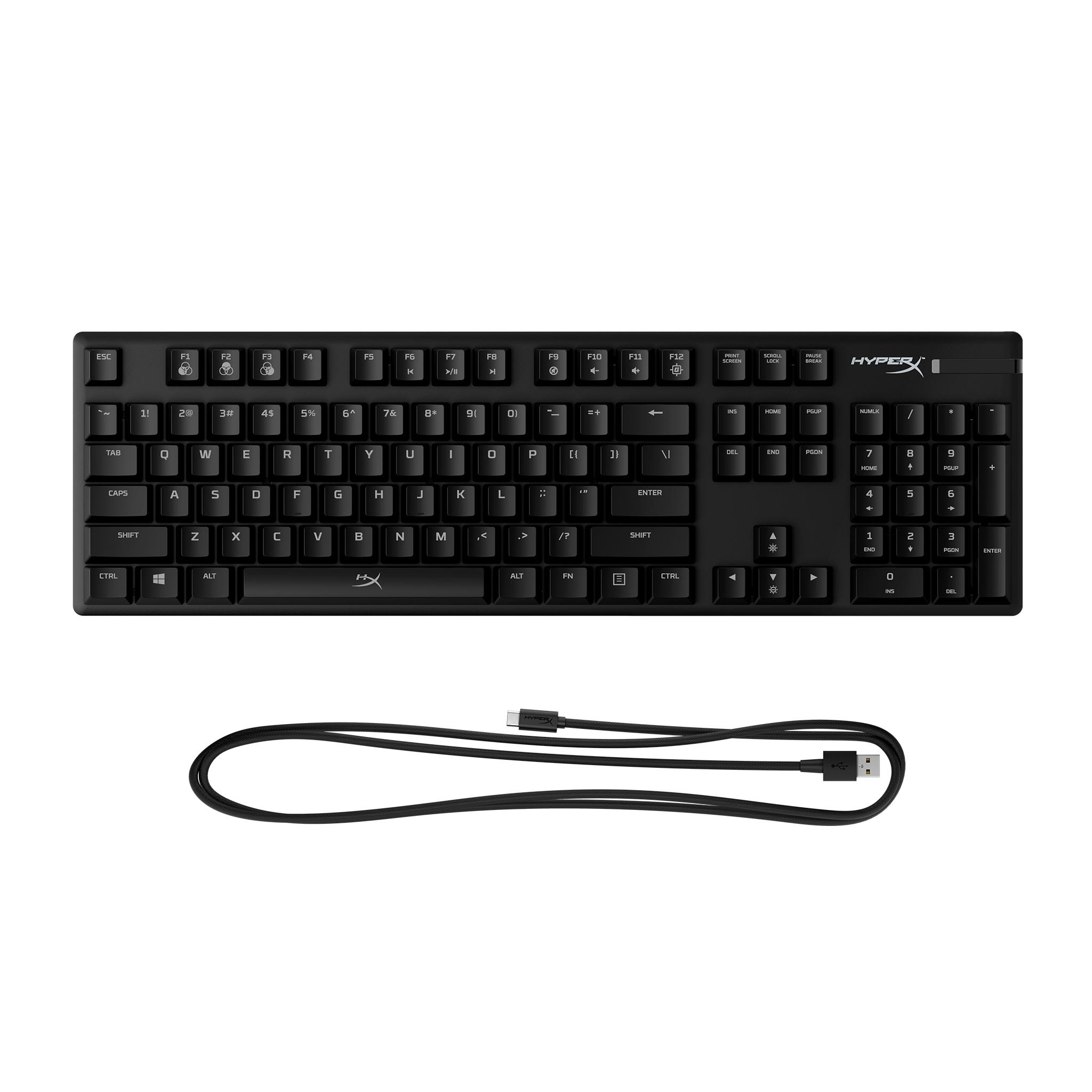 Gaming μηχανικό πληκτρολόγιο HyperX Alloy Origins, HyperX κόκκινοι διακόπτες, Μαύρο
