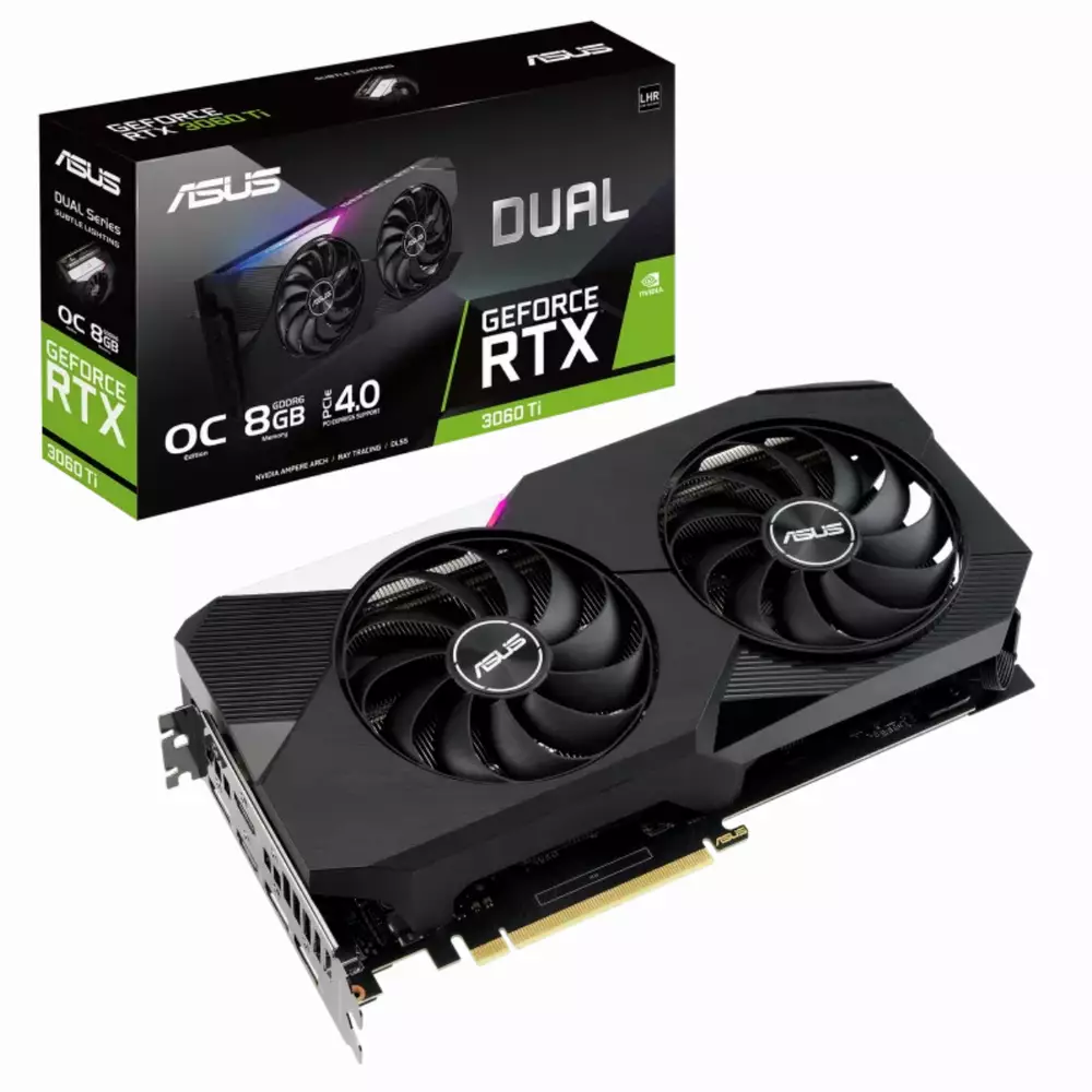 Видео карта ASUS Dual GeForce RTX 3060 Ti OC 8GB V2