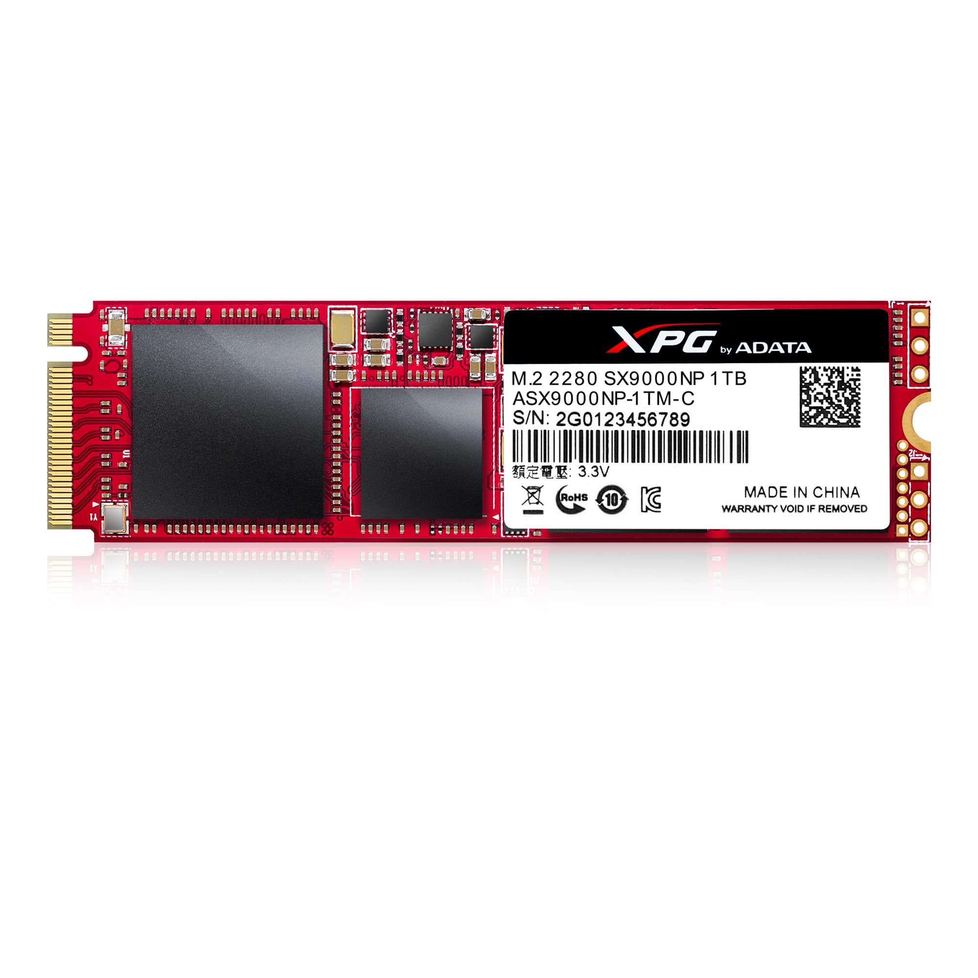 Диск SSD Adata SX9000NP 256GB M.2 2280 NVMe PCIe Gen 3x4 - ASX9000NP-256GM-C