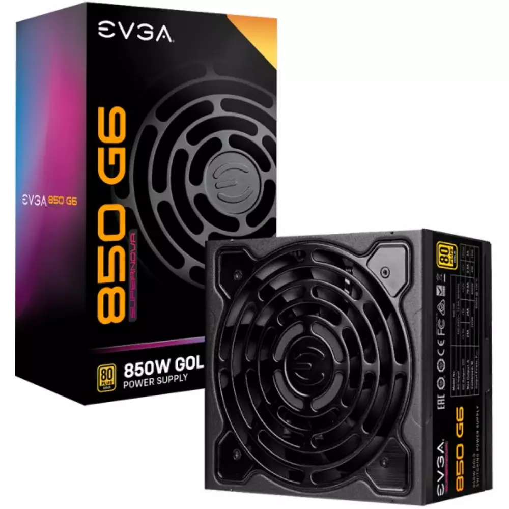 Захранване EVGA SuperNOVA 850 G6 (850W) 80 Plus Gold - 220-G6-0850-X2