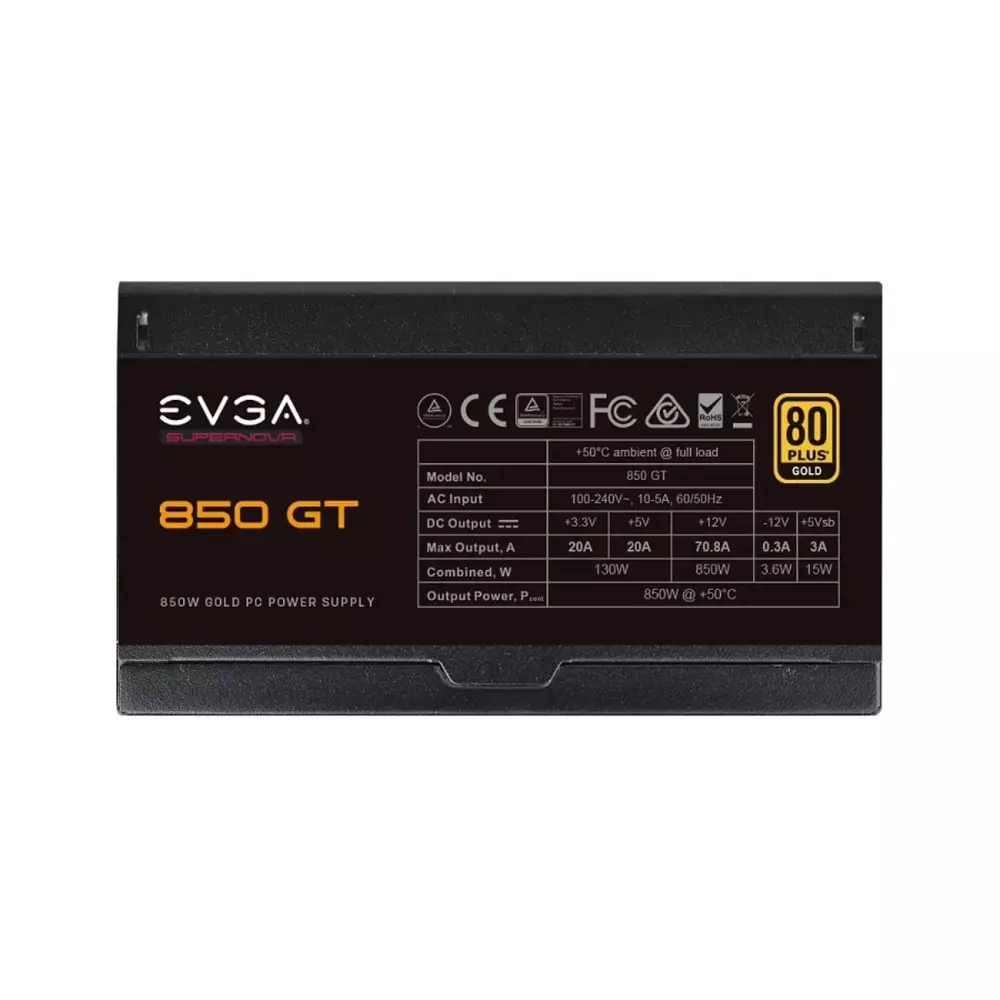 Захранване EVGA SuperNOVA 850 GT (850W) 80 Plus Gold - 220-GT-0850-Y2