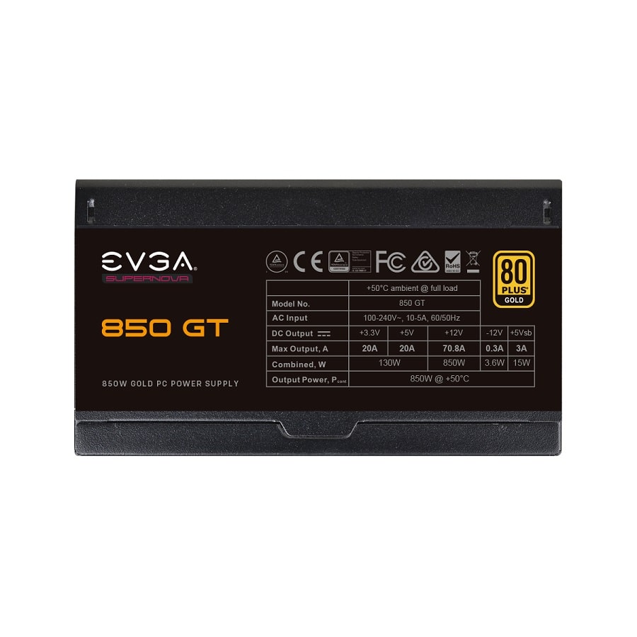 Захранване EVGA SuperNOVA 850 GT (850W) 80 Plus Gold - 220-GT-0850-Y2