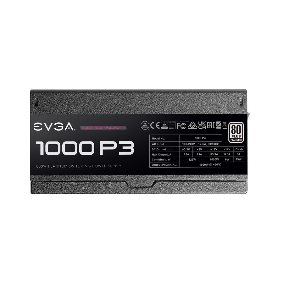 Захранване EVGA SuperNOVA 1000 P3 (1000W) 80 Plus Platinum - 220-P3-1000-X2