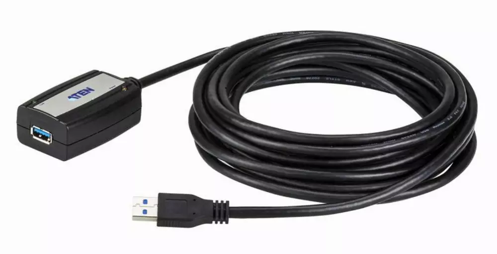 Cablu de extensie ATEN UE350A, USB-A masculin - USB-A feminin, 5 m, USB 3.0, Negru
