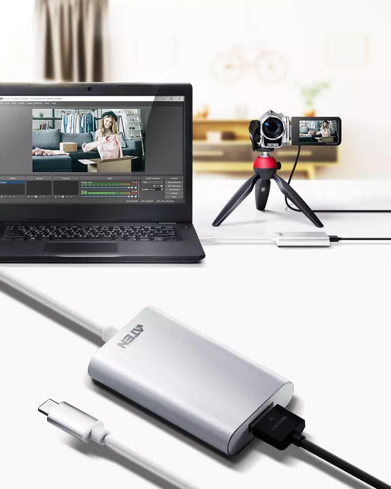 Външна кепчър карта ATEN CAMLIVE, HDMI към USB-C, UVC