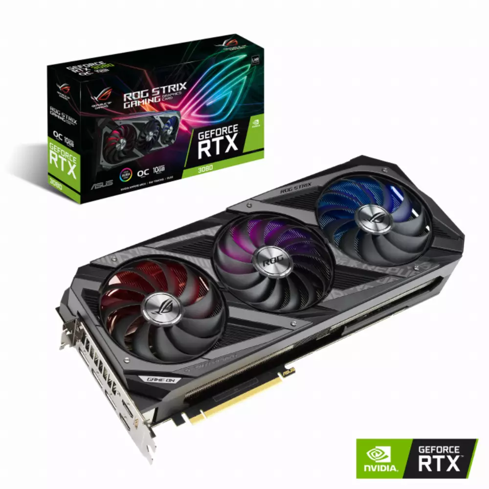 Видео карта ASUS ROG Strix GeForce RTX 3080 V2 OC Edition 10GB GDDR6X - 90YV0FA7-M0NM00