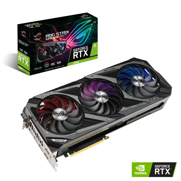 Видео карта ASUS ROG Strix GeForce RTX 3080 V2 OC Edition 10GB GDDR6X - 90YV0FA7-M0NM00