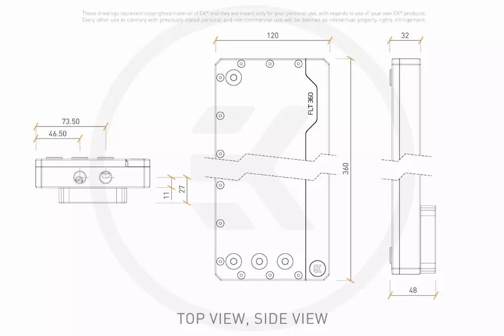 Резервоар EK- Quantum Kinetic FLT 360 D5/DDC Body D-RGB - Plexi