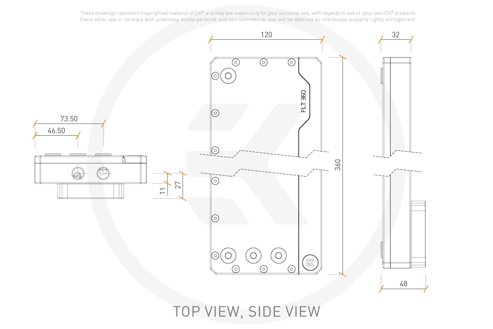 Резервоар EK- Quantum Kinetic FLT 360 D5/DDC Body D-RGB - Plexi