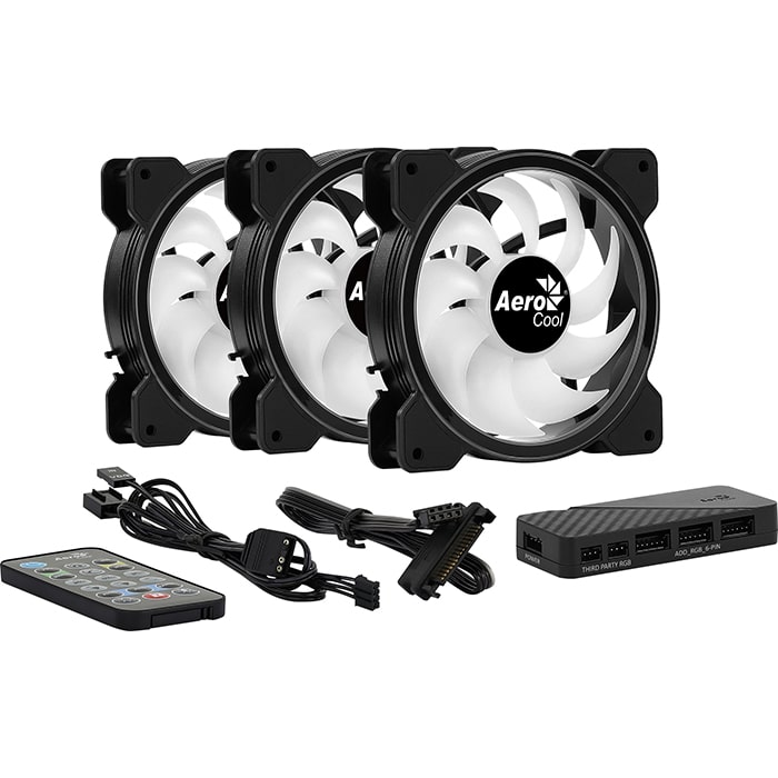 Комплект вентилатори AeroCool Saturn 12F ARGB Pro 3-in 1 - ACF3-ST10247.01