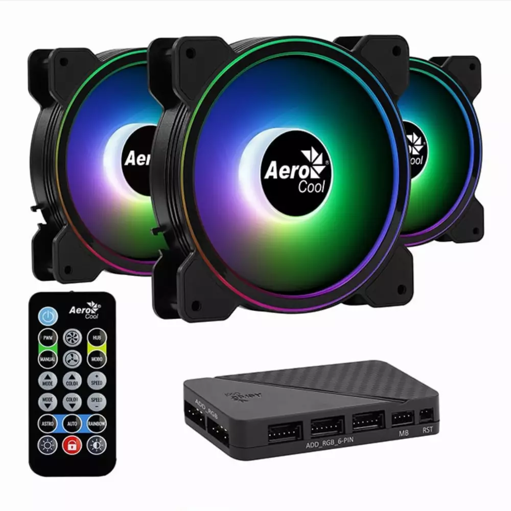 Комплект вентилатори AeroCool Saturn 12F ARGB Pro 3-in 1 - ACF3-ST10247.01
