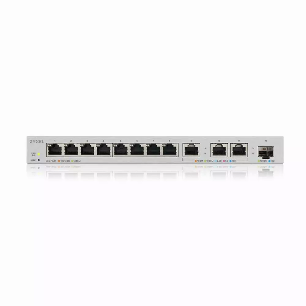 Суич ZYXEL XGS1250-12, 12 портов уеб управляем с 3x10G ports + 1xSFP+