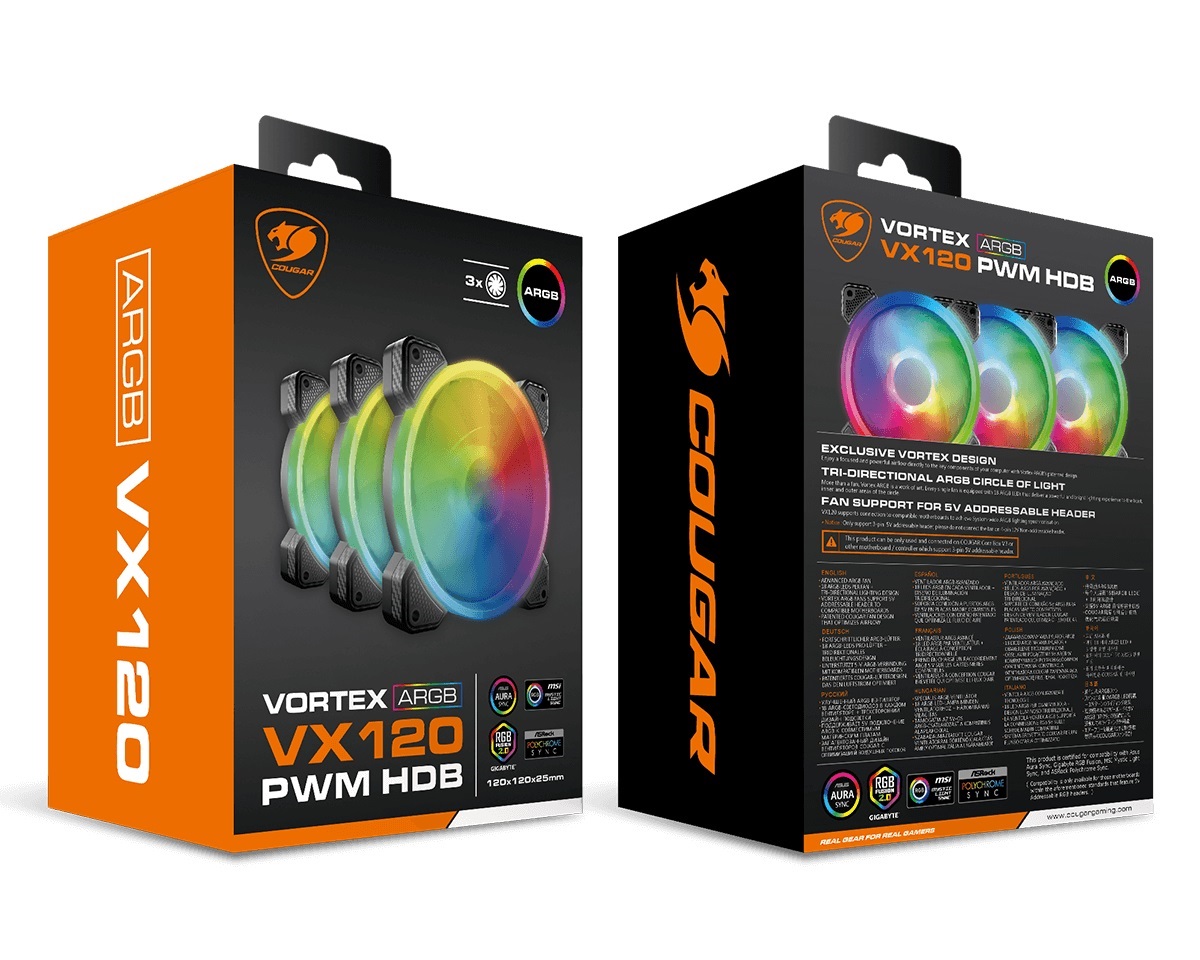 Вентилатор Cougar Vortex VX120 ARGB Kit 3x120mm - CG3MVX12030001