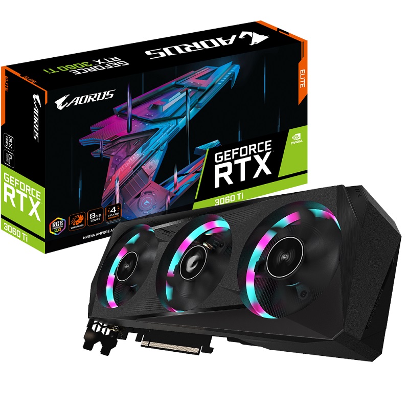 Видео карта GIGABYTE GeForce RTX 3060 Ti AORUS ELITE OC 8G