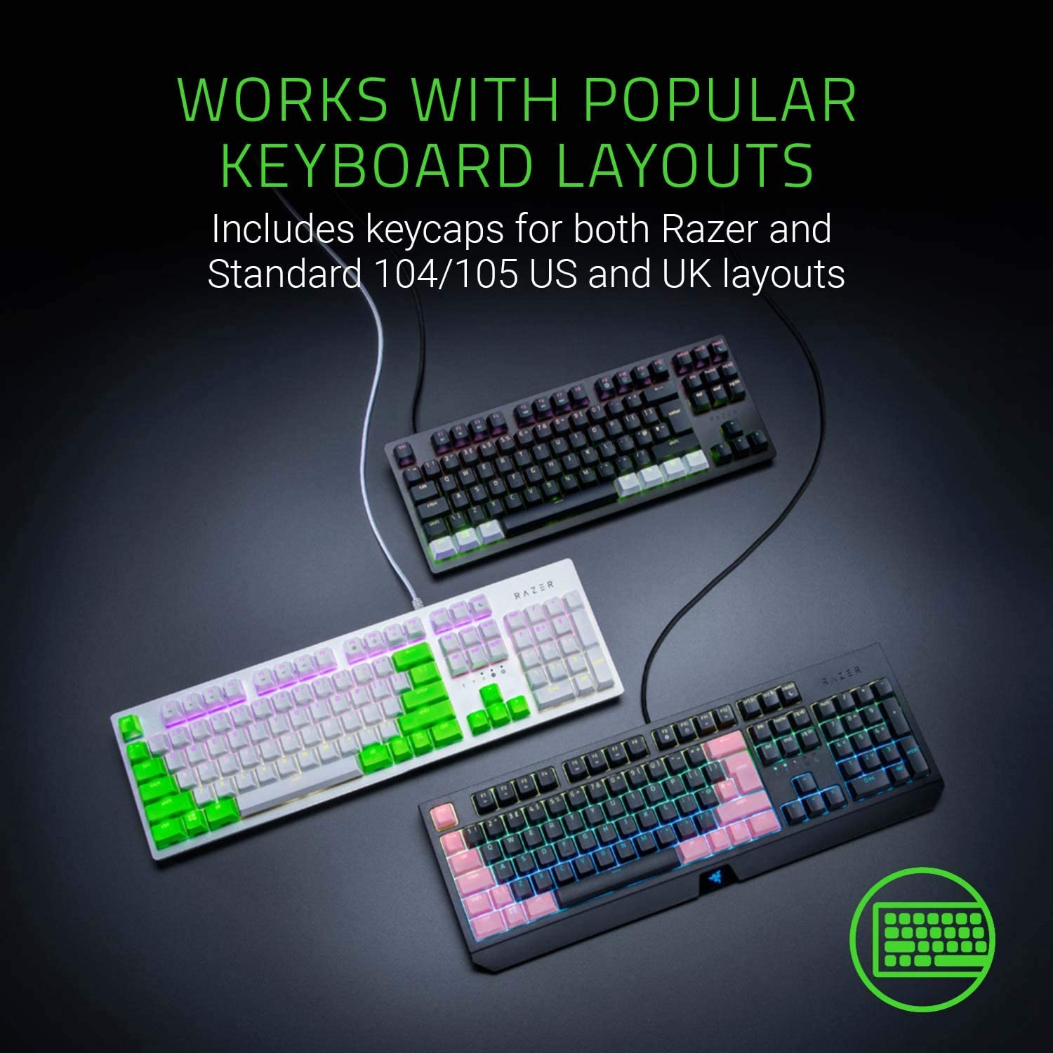 Капачки за клавиатура Razer PBT Keycap Upgrade Set Mercury White - RC21-01490200-R3M1