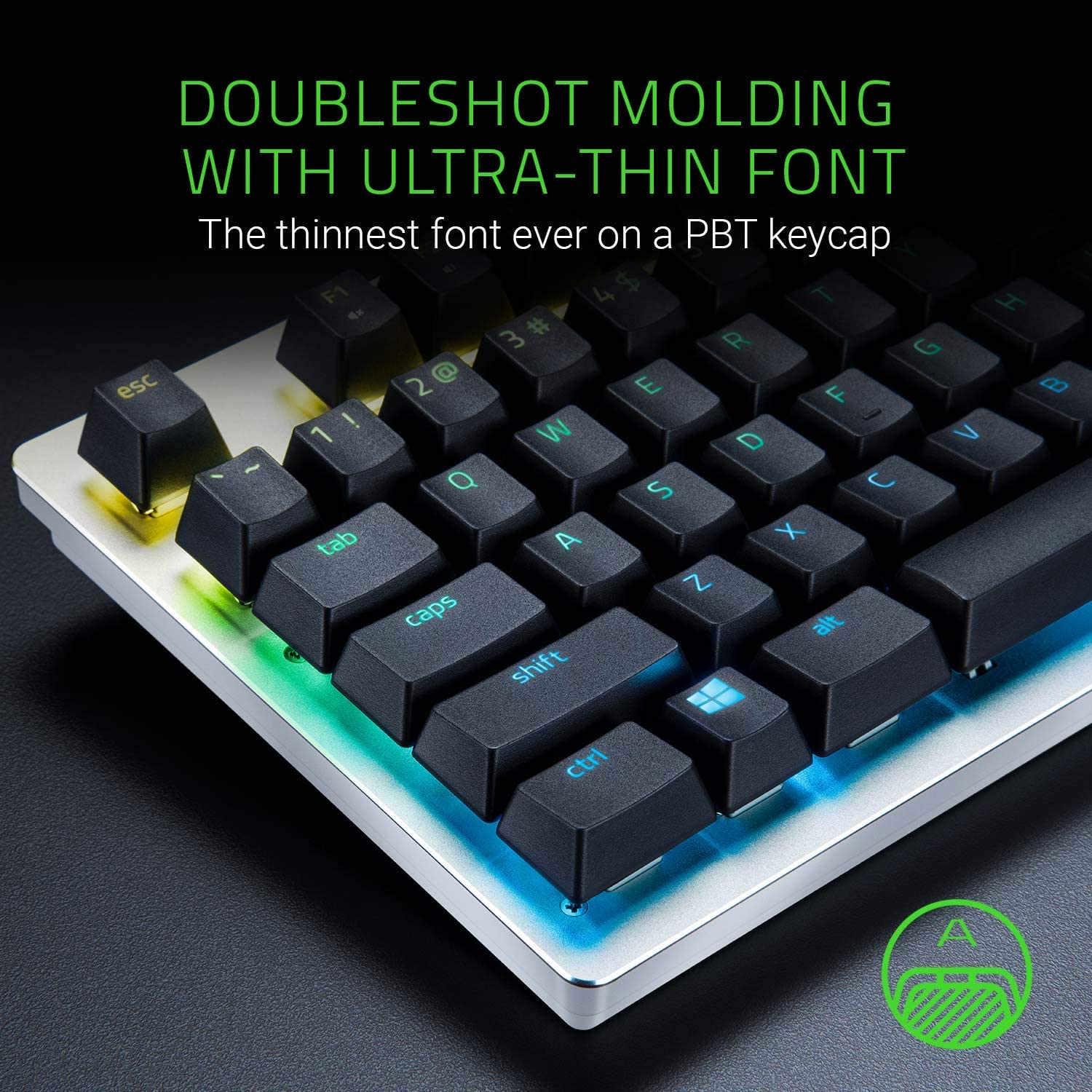 Капачки за клавиатура Razer PBT Keycap Upgrade Set Mercury White - RC21-01490200-R3M1