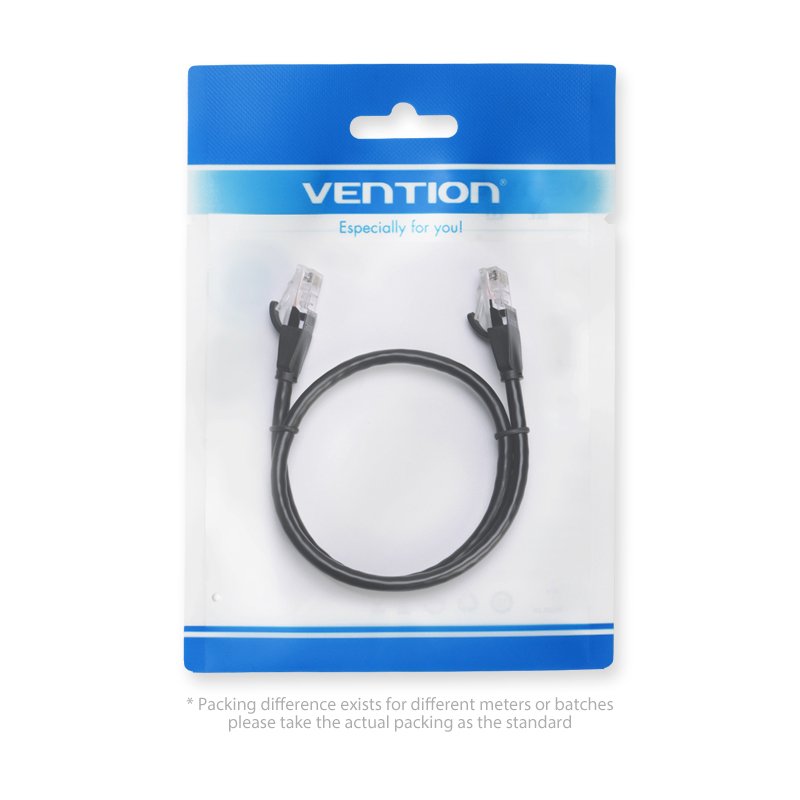 Câble LAN UTP Cat.6 Patch Cable Vention - 1M Noir - IBEBF